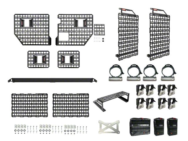 BuiltRight Industries Gear Organization MOLLE System; Pro Kit (17-22 F-350 Super Duty w/o 12-Inch Screen)