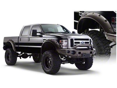 Bushwacker Cut-Out Fender Flares; Front; Matte Black (08-10 F-250 Super Duty)