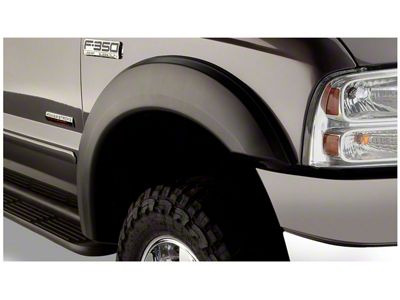 Bushwacker Extend-A-Fender Flares; Front; Matte Black (99-07 F-250 Super Duty)