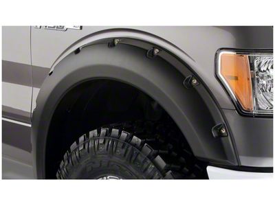 Bushwacker Pocket Style Fender Flares; Front; Matte Black (99-07 F-250 Super Duty)