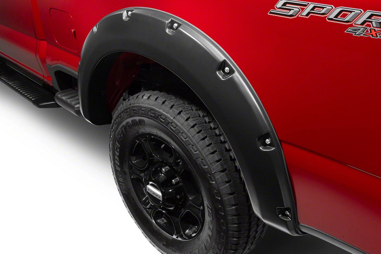 Bushwacker F250 Super Duty Pocket Style Fender Flares; Rear; Matte