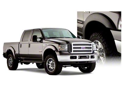 Bushwacker Extend-A-Fender Flares; Front and Rear; Matte Black (99-07 F-350 Super Duty SRW)