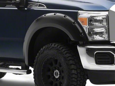 Bushwacker Pocket Style Fender Flares; Matte Black (11-16 F-350 Super Duty SRW)