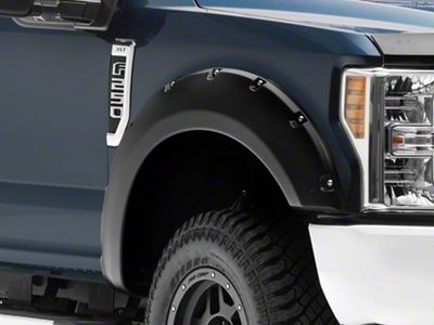 Bushwacker Pocket Style Fender Flares; Matte Black (17-22 F-350 Super Duty SRW)