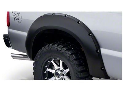 Bushwacker Pocket Style Fender Flares; Rear; Matte Black (99-10 F-350 Super Duty SRW)