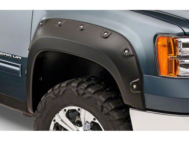 Bushwacker Boss Pocket Style Fender Flares; Front; Matte Black (11-14 Sierra 2500 HD)