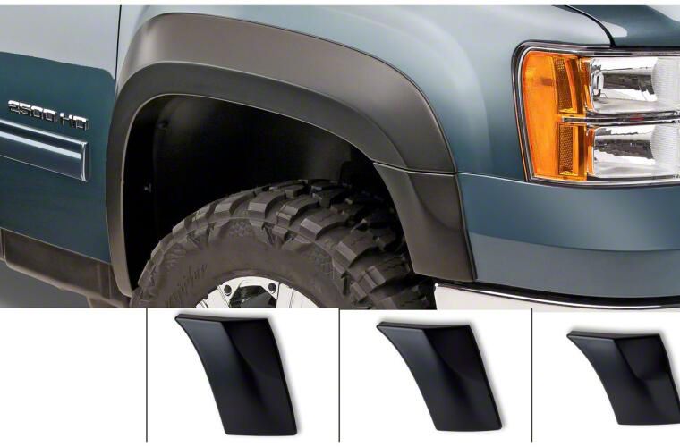 Bushwacker Sierra 2500 Extend-A-Fender Flares; Front; Matte Black 40107 ...