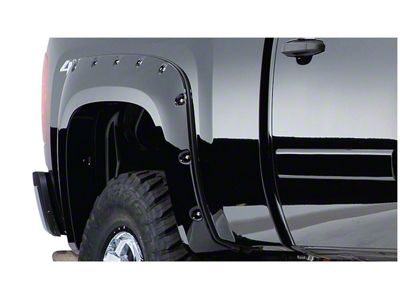 Bushwacker Pocket Style Fender Flares; Rear; Matte Black (01-06 Sierra 2500 HD)