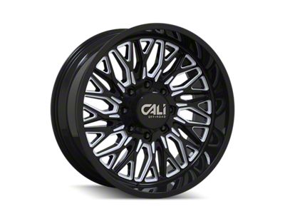 Cali Off-Road Crusher Gloss Black Milled 8-Lug Wheel; 22x10; -19mm Offset (01-06 Sierra 2500 HD)