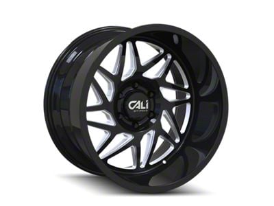 Cali Off-Road Gemini Gloss Black Milled 8-Lug Wheel; 22x12; -51mm Offset (01-06 Sierra 2500 HD)