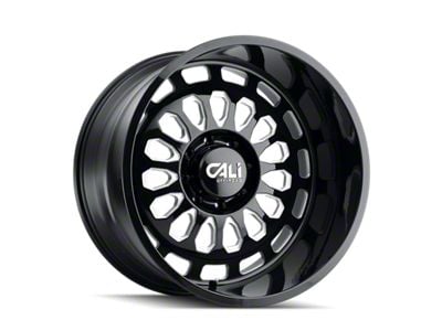 Cali Off-Road Paradox Gloss Black Milled 8-Lug Wheel; 20x9; 0mm Offset (01-06 Sierra 2500 HD)