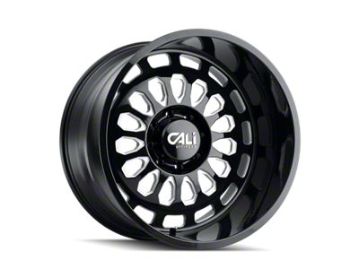 Cali Off-Road Paradox Gloss Black Milled 8-Lug Wheel; 24x14; -76mm Offset (01-06 Sierra 2500 HD)