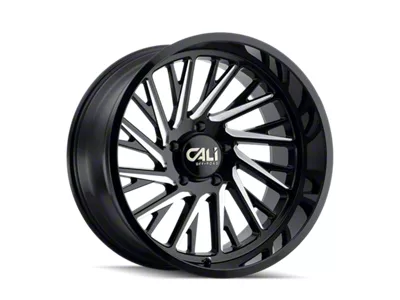 Cali Off-Road Purge Gloss Black Milled 8-Lug Wheel; 24x14; -76mm Offset (01-06 Sierra 2500 HD)