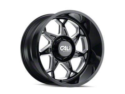 Cali Off-Road Sevenfold Gloss Black Milled 8-Lug Wheel; 22x12; -51mm Offset (01-06 Sierra 2500 HD)