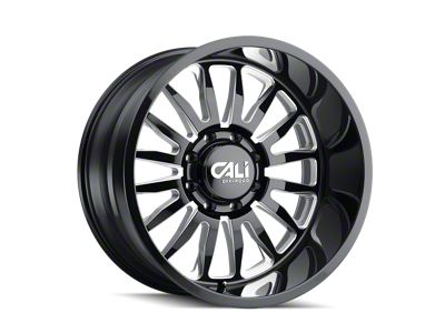 Cali Off-Road Summit Gloss Black Milled 8-Lug Wheel; 20x9; 0mm Offset (01-06 Sierra 2500 HD)