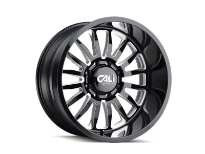 Cali Off-Road Summit Gloss Black Milled 8-Lug Wheel; 24x14; -76mm Offset (01-06 Sierra 2500 HD)