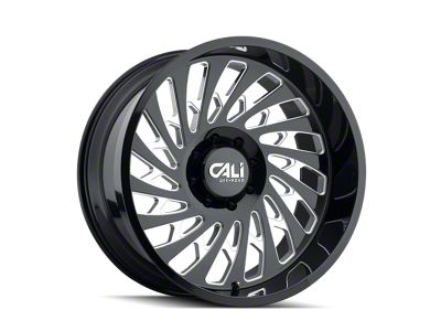 Cali Off-Road Switchback Gloss Black Milled 8-Lug Wheel; 20x10; -25mm Offset (01-06 Sierra 2500 HD)