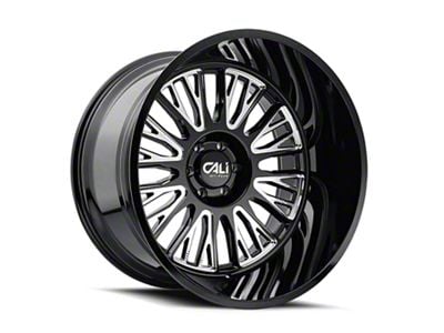 Cali Off-Road Vertex Black Milled 8-Lug Wheel; 22x12; -44mm Offset (01-06 Sierra 2500 HD)