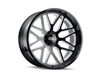 Cali Off-Road Invader Gloss Black Milled 8-Lug Wheel; 26x14; -76mm Offset (01-06 Sierra 3500 HD SRW)