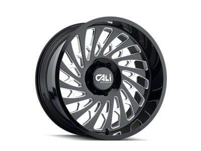 Cali Off-Road Switchback Gloss Black Milled 8-Lug Wheel; 20x12; -51mm Offset (01-06 Sierra 3500 HD SRW)