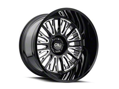 Cali Off-Road Vertex Black Milled 8-Lug Wheel; 22x12; -44mm Offset (01-06 Sierra 3500 HD SRW)