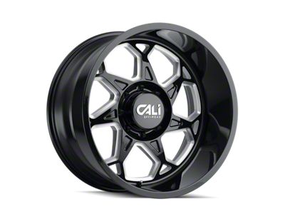 Cali Off-Road Sevenfold Gloss Black Milled 8-Lug Wheel; 22x12; -51mm Offset (01-06 Silverado 2500 HD)