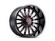 Cali Off-Road Summit Gloss Black Milled with Prism Red 8-Lug Wheel; 24x14; -76mm Offset (03-09 RAM 2500)