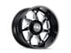 Cali Off-Road Sevenfold Gloss Black Milled 8-Lug Wheel; 24x12; -51mm Offset (03-09 RAM 3500 SRW)