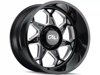 Cali Off-Road Sevenfold Gloss Black Milled 6-Lug Wheel; 24x12; -51mm Offset (07-13 Silverado 1500)