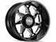 Cali Off-Road Sevenfold Gloss Black Milled 6-Lug Wheel; 24x12; -51mm Offset (07-13 Silverado 1500)