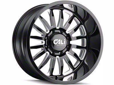 Cali Off-Road Summit Gloss Black Milled 6-Lug Wheel; 20x12; -51mm Offset (07-13 Silverado 1500)