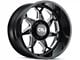 Cali Off-Road Sevenfold Gloss Black Milled 6-Lug Wheel; 22x12; -51mm Offset (14-18 Sierra 1500)