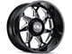 Cali Off-Road Sevenfold Gloss Black Milled 6-Lug Wheel; 24x12; -51mm Offset (14-18 Sierra 1500)