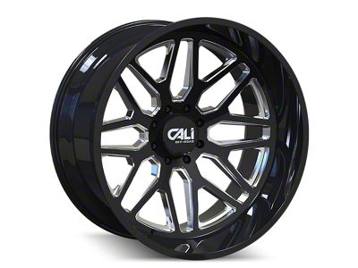 Cali Off-Road Invader Gloss Black Milled 6-Lug Wheel; 20x10; -25mm Offset (14-18 Silverado 1500)