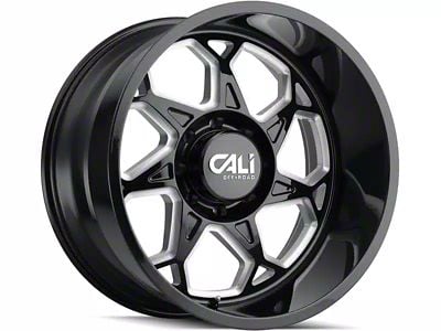 Cali Off-Road Sevenfold Gloss Black Milled 6-Lug Wheel; 20x10; -25mm Offset (15-20 F-150)