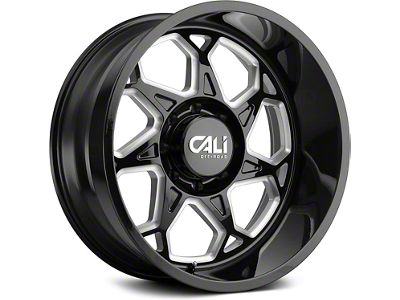 Cali Off-Road Sevenfold Gloss Black Milled 6-Lug Wheel; 20x10; -25mm Offset (15-20 Tahoe)