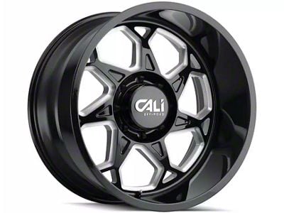 Cali Off-Road Sevenfold Gloss Black Milled 6-Lug Wheel; 24x12; -51mm Offset (15-20 Yukon)