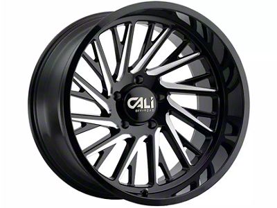 Cali Off-Road Purge Gloss Black Milled Spokes 6-Lug Wheel; 22x12; -51mm Offset (24-25 Ranger)