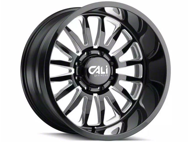 Cali Off-Road Summit Gloss Black Milled 6-Lug Wheel; 22x12; -51mm Offset (23-24 Canyon)
