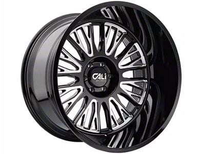 Cali Off-Road Vertex Gloss Black Milled 6-Lug Wheel; 22x12; -44mm Offset (23-25 Colorado)