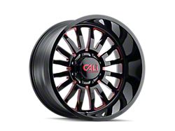 Cali Off-Road Summit Gloss Black Milled with Prism Red 8-Lug Wheel; 22x12; -51mm Offset (06-08 RAM 1500 Mega Cab)