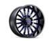 Cali Off-Road Summit Gloss Black Milled with Prism Blue 8-Lug Wheel; 20x9; 0mm Offset (19-24 RAM 2500)