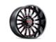 Cali Off-Road Summit Gloss Black Milled with Prism Red 8-Lug Wheel; 20x9; 0mm Offset (19-24 RAM 2500)