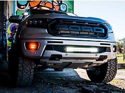 Cali Raised LED 22-Inch LED Light Bar with Hidden Bumper Mounting Brackets and ACC Radar Relocation Bracket; Combo Beam (19-23 Ranger)