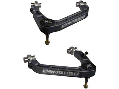 Camburg KINETIK Series V2 Performance Billet Uniball Front Upper Control Arms; Grey (19-25 Sierra 1500)