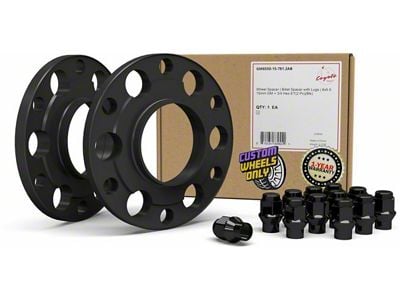 0.60-Inch Billet Aluminum 6-Lug Wheel Spacer and 3/4-Inch ET Acorn Black Lug Nut Kit (23-25 Canyon)