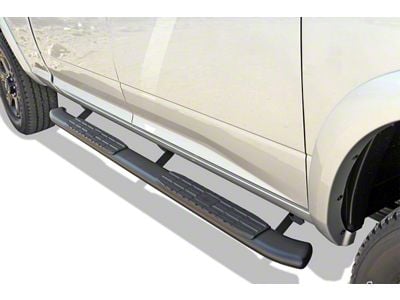 4-Inch Oval 4X Series Side Step Bars; Textured Matte Black (15-22 Canyon Extended Cab)