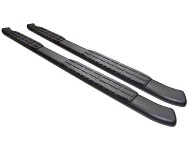 4-Inch Oval Blackout Series Side Step Bars; Black (15-24 Canyon Crew Cab)