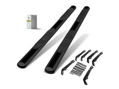 4-Inch Oval Straight Side Step Bars; Black (15-22 Canyon Extended Cab)