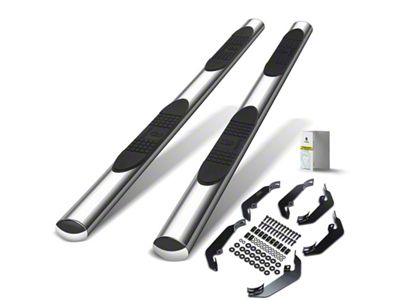 4-Inch Oval Straight Side Step Bars; Chrome (15-22 Canyon Extended Cab)